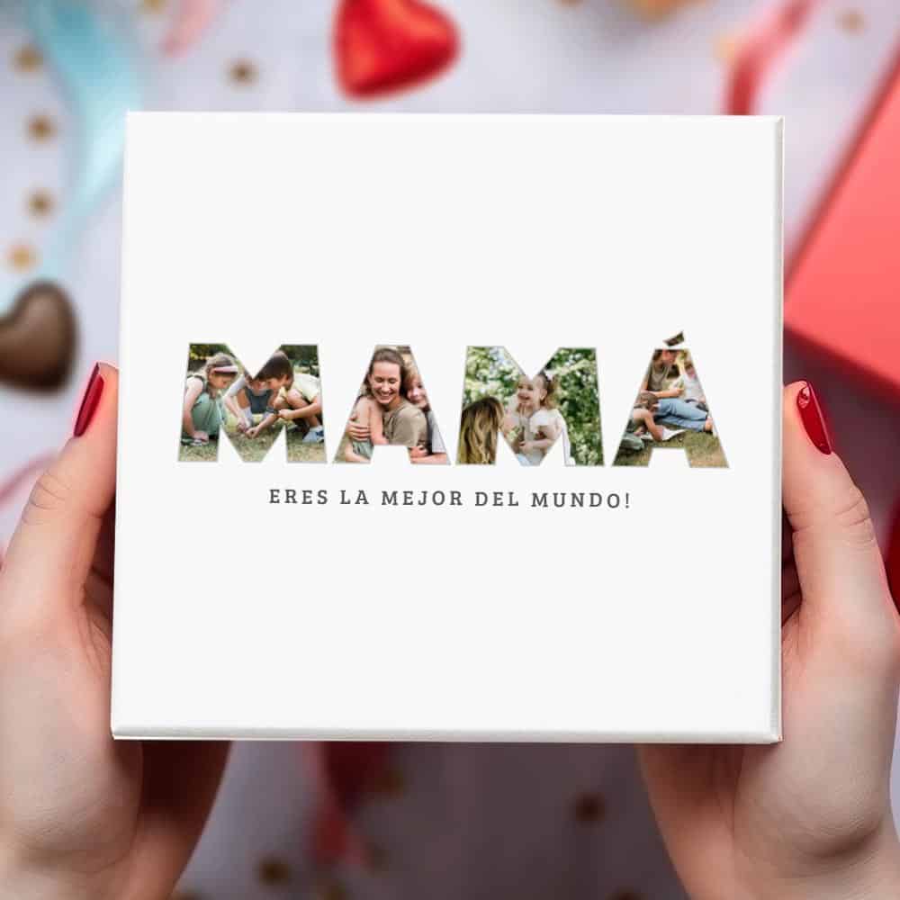 Caja de Bombones Mamá con Fotos en Letras personalizada