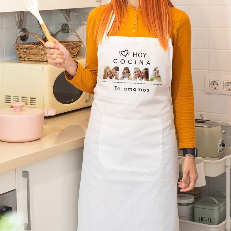 Delantal Mamá con Fotos y Nombre personalizado