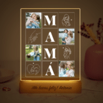 Miniatura de Lámpara Mamá con Cuatro Fotos y Siluetas personalizada