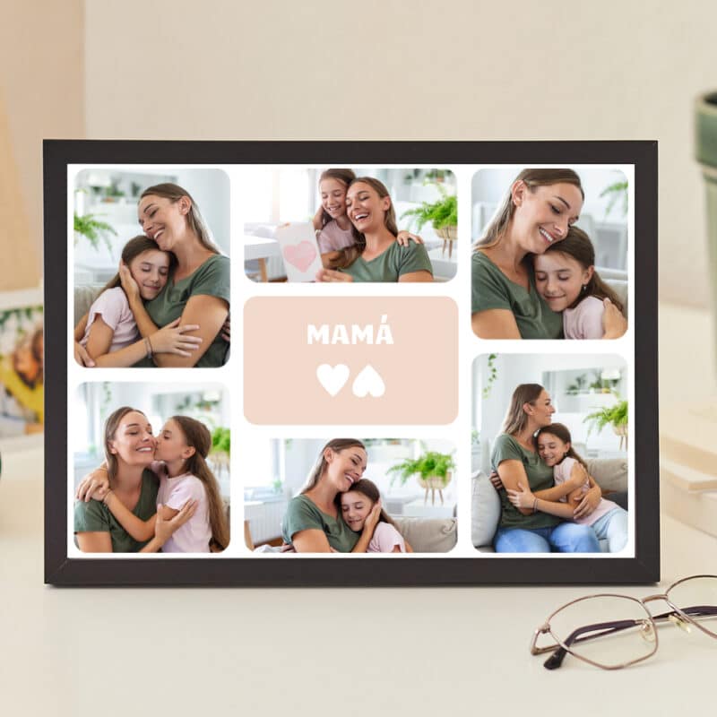 Placa Mamá con Seis Fotos personalizada