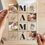 Miniatura de Placa Mamá con Cuatro Fotos y Siluetas personalizada