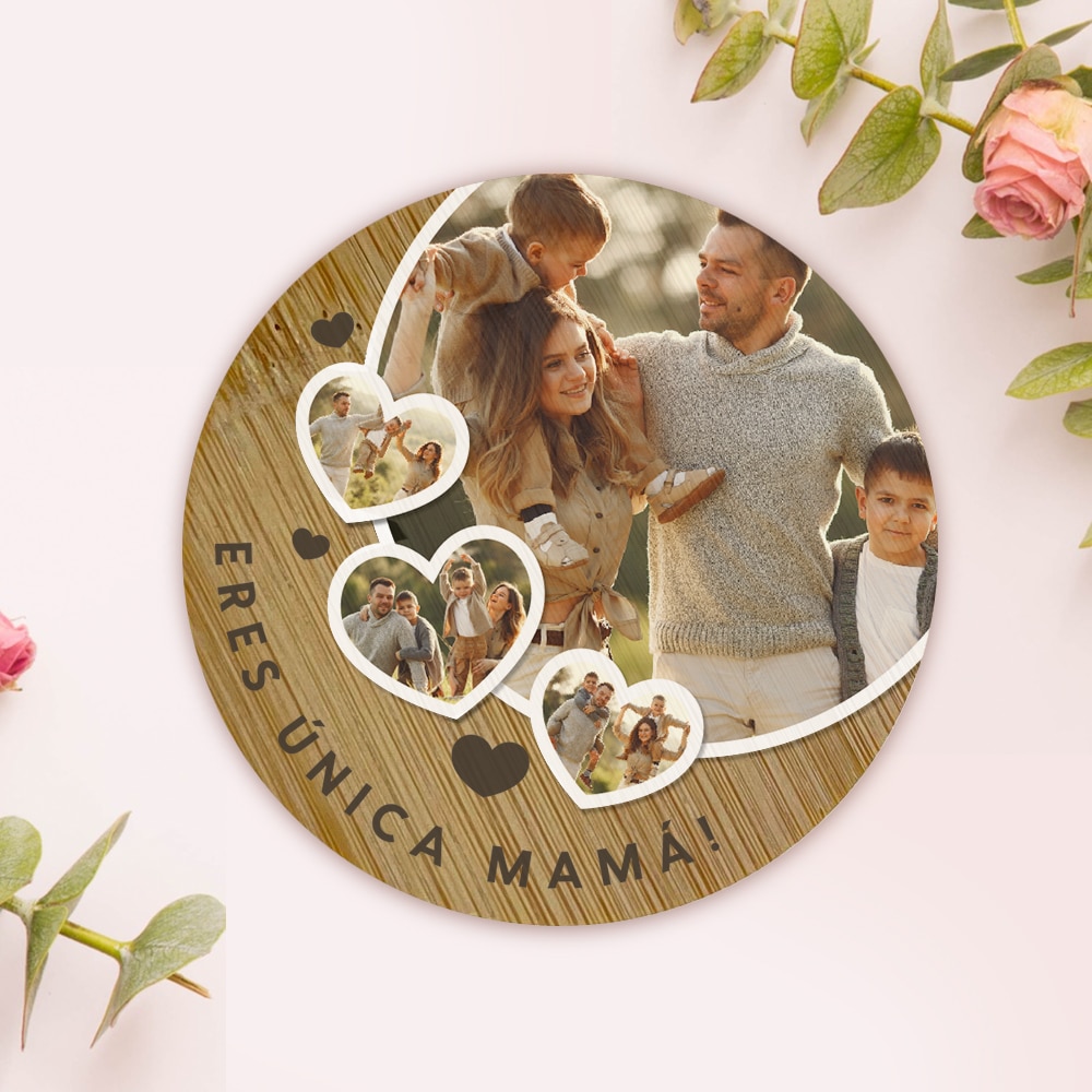 Vela Corazones con Cuatro Fotos en Tapa personalizada