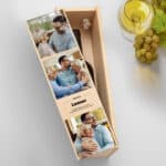 Miniatura de Caja de Vino Tres Fotos con Texto personalizada