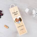 Miniatura de Caja de Vino Corazón con Foto y Texto personalizada