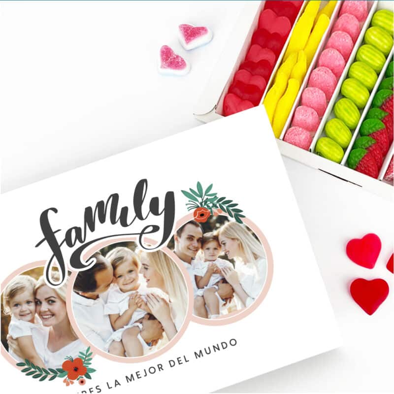 Caja de Dulces Family con Fotos personalizada