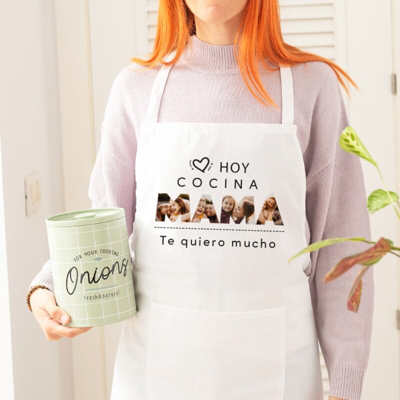 Delantal Mamá con Fotos y Nombre personalizado