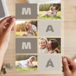 Miniatura de Placa Bloques Mamá con Cuatro Fotos personalizada