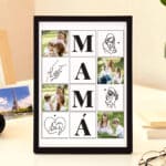 Miniatura de Placa Mamá con Cuatro Fotos y Siluetas personalizada