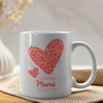 Miniatura de Taza Corazón Estilo con Nombre personalizada