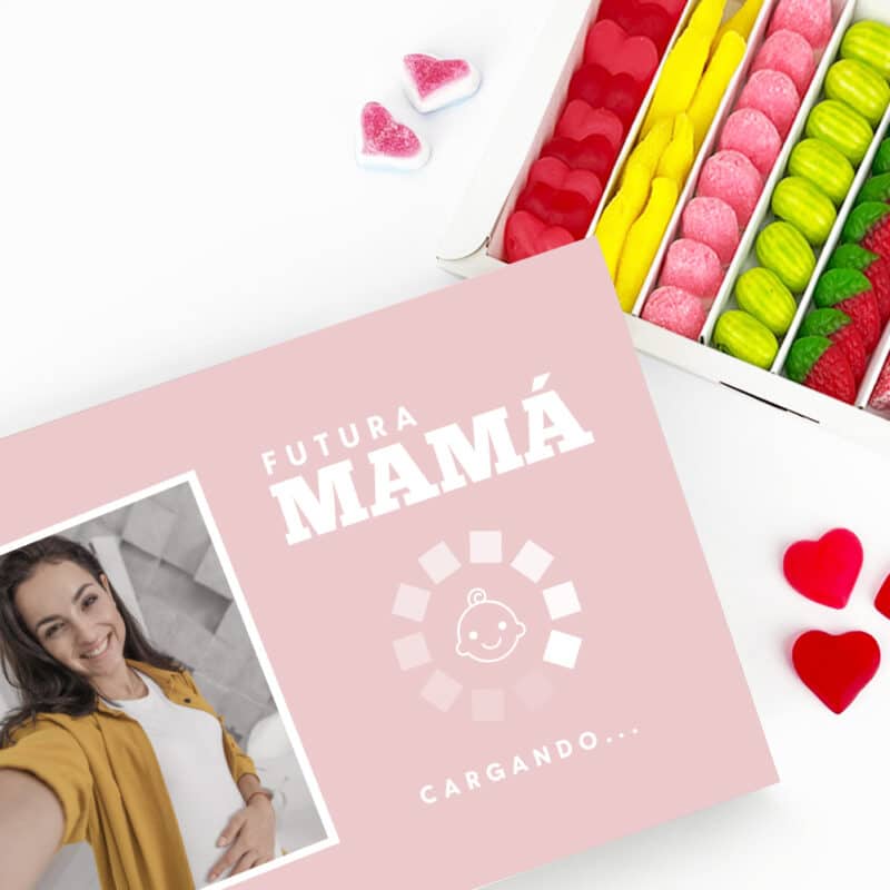 Caja de Dulces Futura Mamá con Foto personalizada