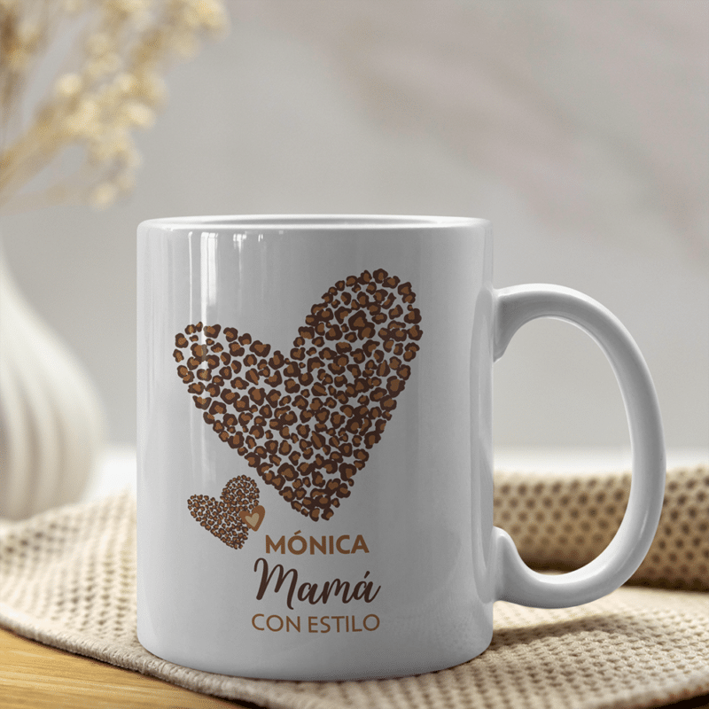 Taza Corazón Estilo con Nombre personalizada