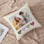 Miniatura de Cojín Mamá con Foto y Letras en Corazones personalizado