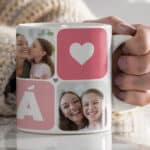 Miniatura de Taza Mamá Cubos Corazón con Cinco Fotos personalizada