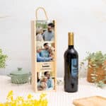 Miniatura de Caja de Vino Tres Fotos con Texto personalizada