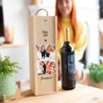 Miniatura de Caja de Vino Cuatro Fotos con Texto personalizada