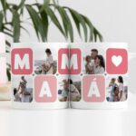 Miniatura de Taza Mamá Cubos Corazón con Cinco Fotos personalizada