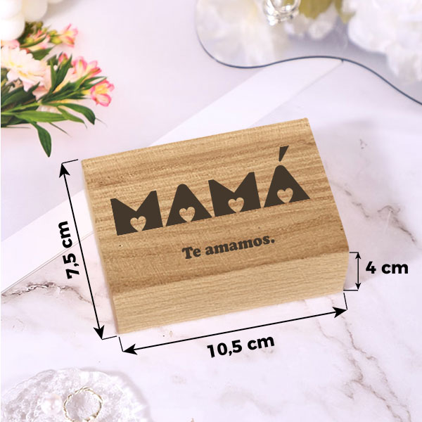 Caja de Fotos Acordeón Mamá Corazones con Texto personalizada