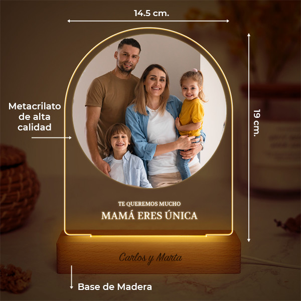 Lámpara Arco con Foto y Texto personalizada