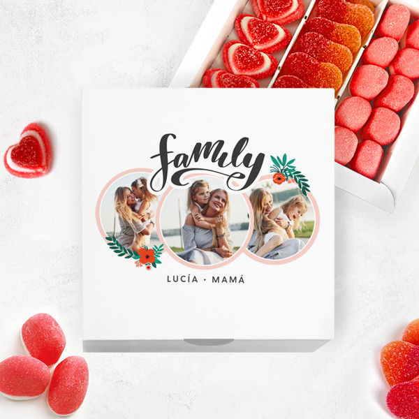 Caja de Dulces Family con Fotos personalizada