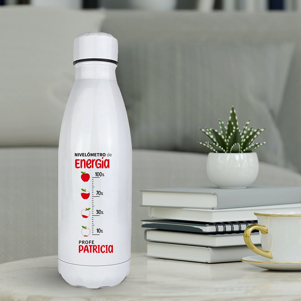 Botella Nivelómetro de Energía con Nombre personalizada