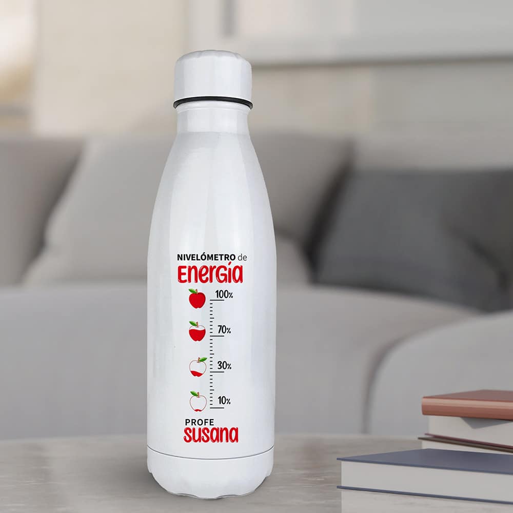 Botella Nivelómetro de Energía con Nombre personalizada