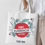 Miniatura de Tote Bag Manzana con Texto personalizada