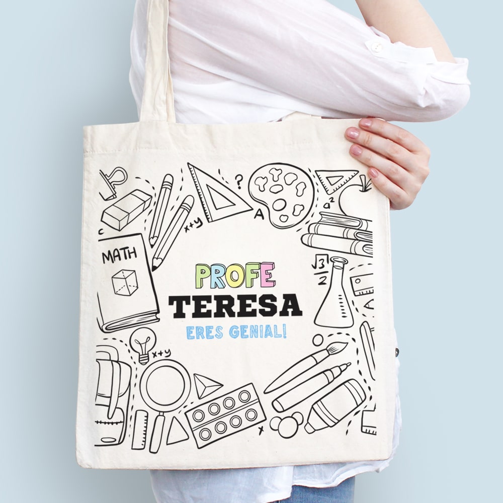 Tote Bag Material Escolar con Nombre personalizada