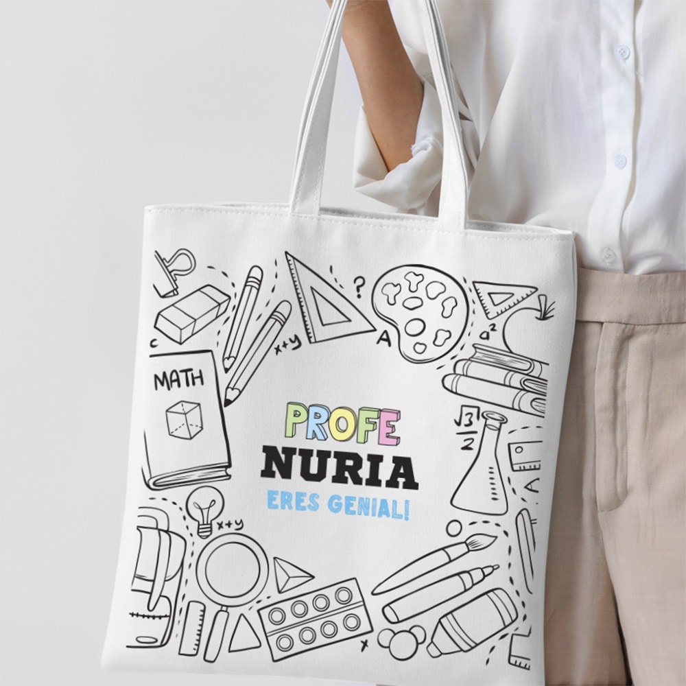 Tote Bag Material Escolar con Nombre personalizada