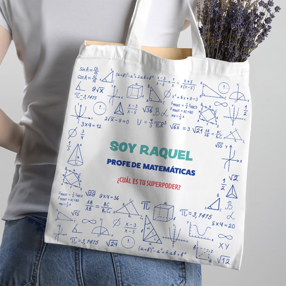 Tote Bag Asignaturas con Texto personalizada