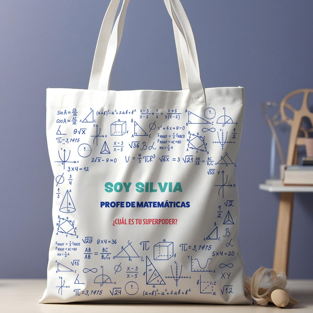 Tote Bag Asignaturas con Texto personalizada