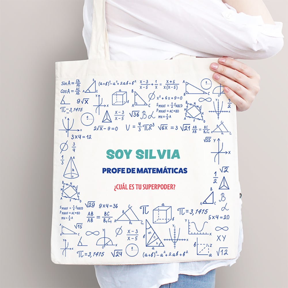 Tote Bag Asignaturas con Texto personalizada