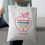 Miniatura de Tote Bag Idiomas en Manzana con Nombre personalizada