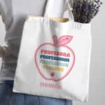 Miniatura de Tote Bag Idiomas en Manzana con Nombre personalizada