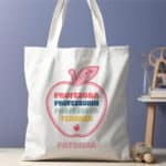 Miniatura de Tote Bag Idiomas en Manzana con Nombre personalizada