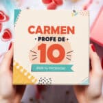 Miniatura de Caja de Dulces Pequeña Profe de 10 con Nombre y Texto personalizada