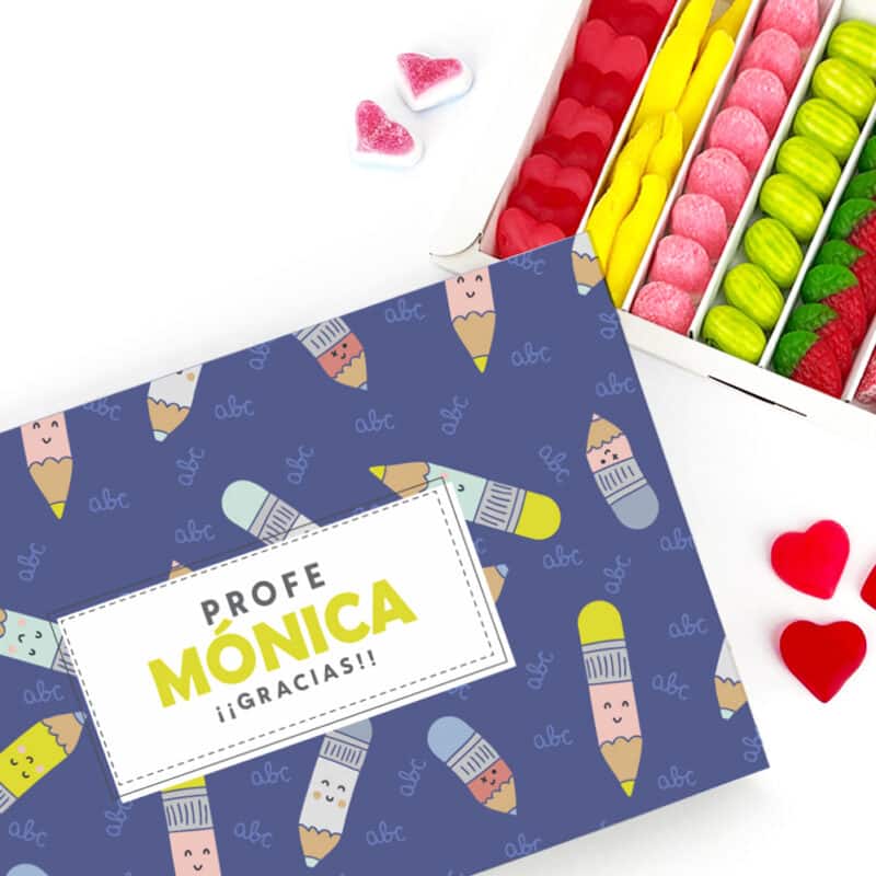 Caja de Dulces Lápices Print con Nombre y Texto personalizada