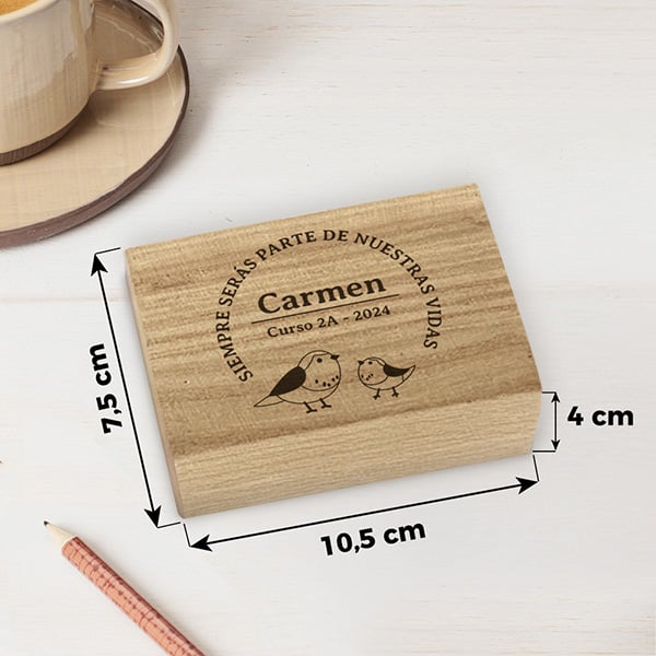 Caja de Fotos Acordeón Pajaritos con Texto personalizada