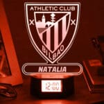 Miniatura de Reloj Despertador con Luz Escudo Athletic de Bilbao personalizado