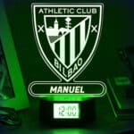 Miniatura de Reloj Despertador con Luz Escudo Athletic de Bilbao personalizado