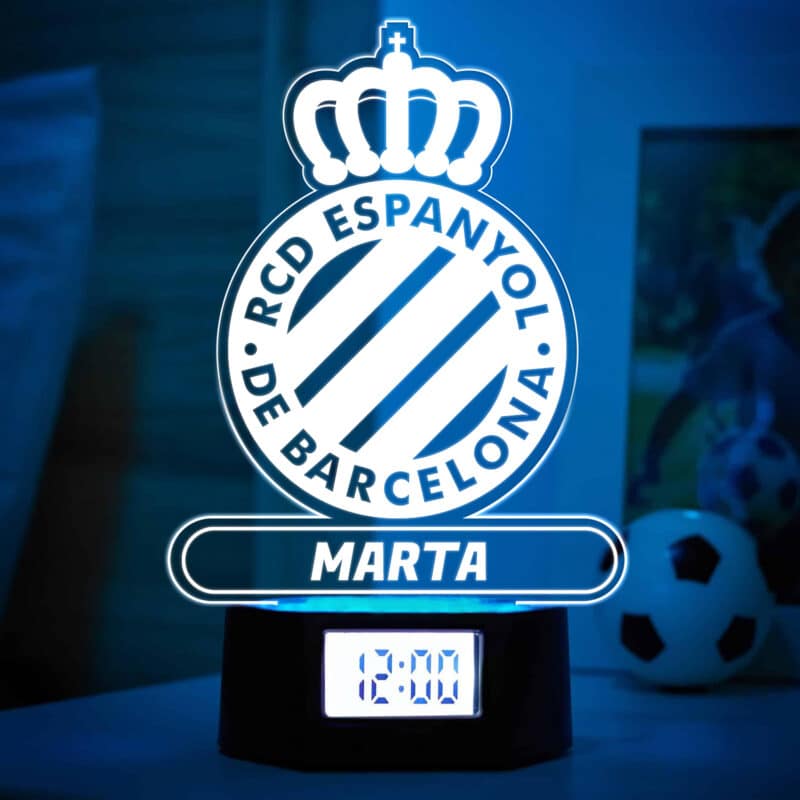 Reloj Despertador con Luz Escudo Español personalizado