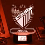 Miniatura de Reloj Despertador con Luz Escudo Málaga personalizado