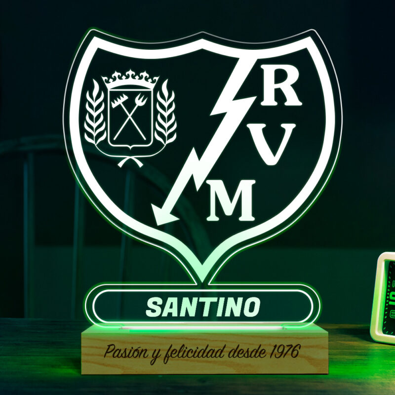 Lámpara Escudo Rayo Vallecano personalizada