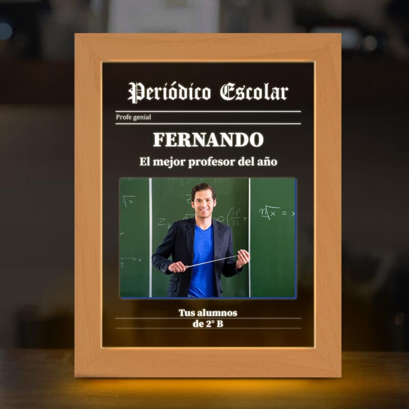 Lámpara Periódico Escolar con Foto y Texto personalizada