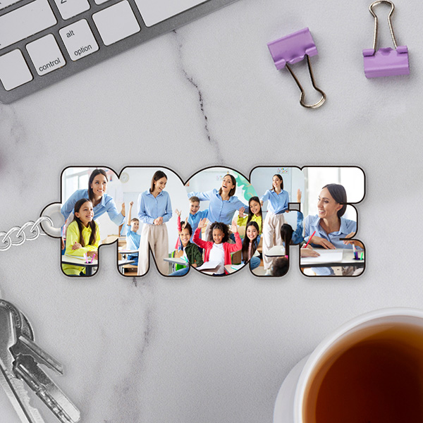 Llavero Profe con Fotos y Texto personalizado