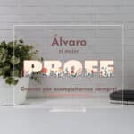 Miniatura de Placa Profe y Flores con Texto personalizada