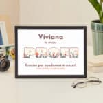 Miniatura de Placa Profe y Flores con Texto personalizada