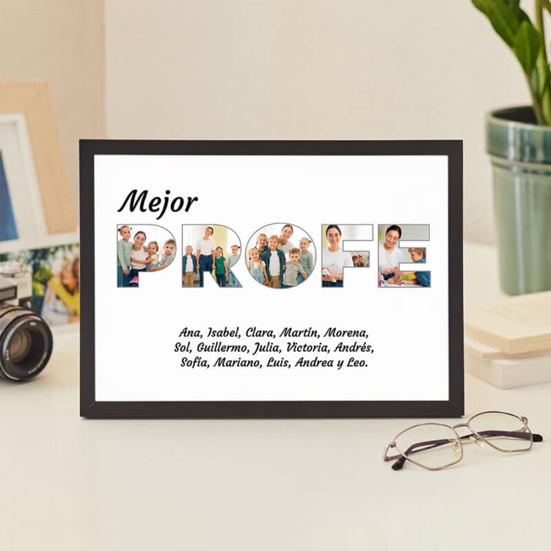 Placa Profe con Fotos y Texto personalizada