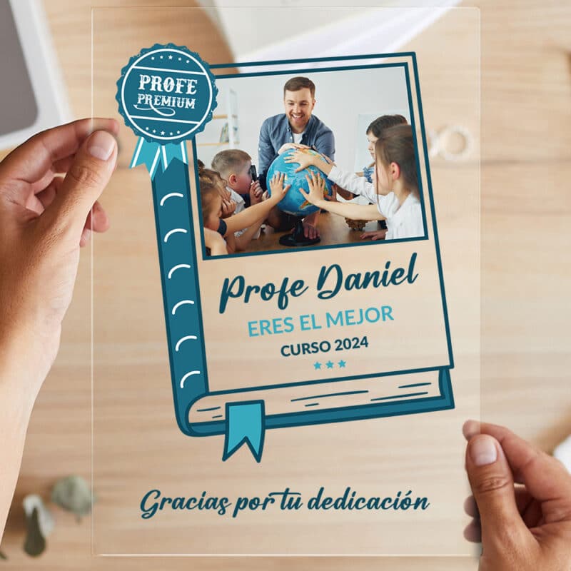 Placa Libro con Foto y Texto personalizada