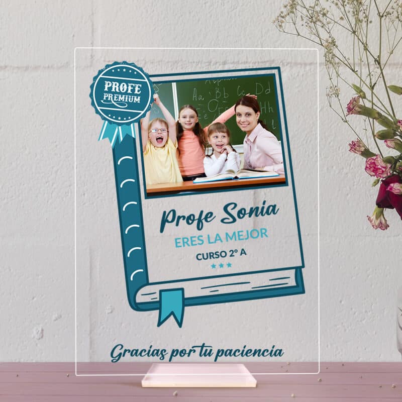 Placa Libro con Foto y Texto personalizada