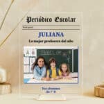 Miniatura de Placa Periódico Escolar con Foto y Texto personalizada